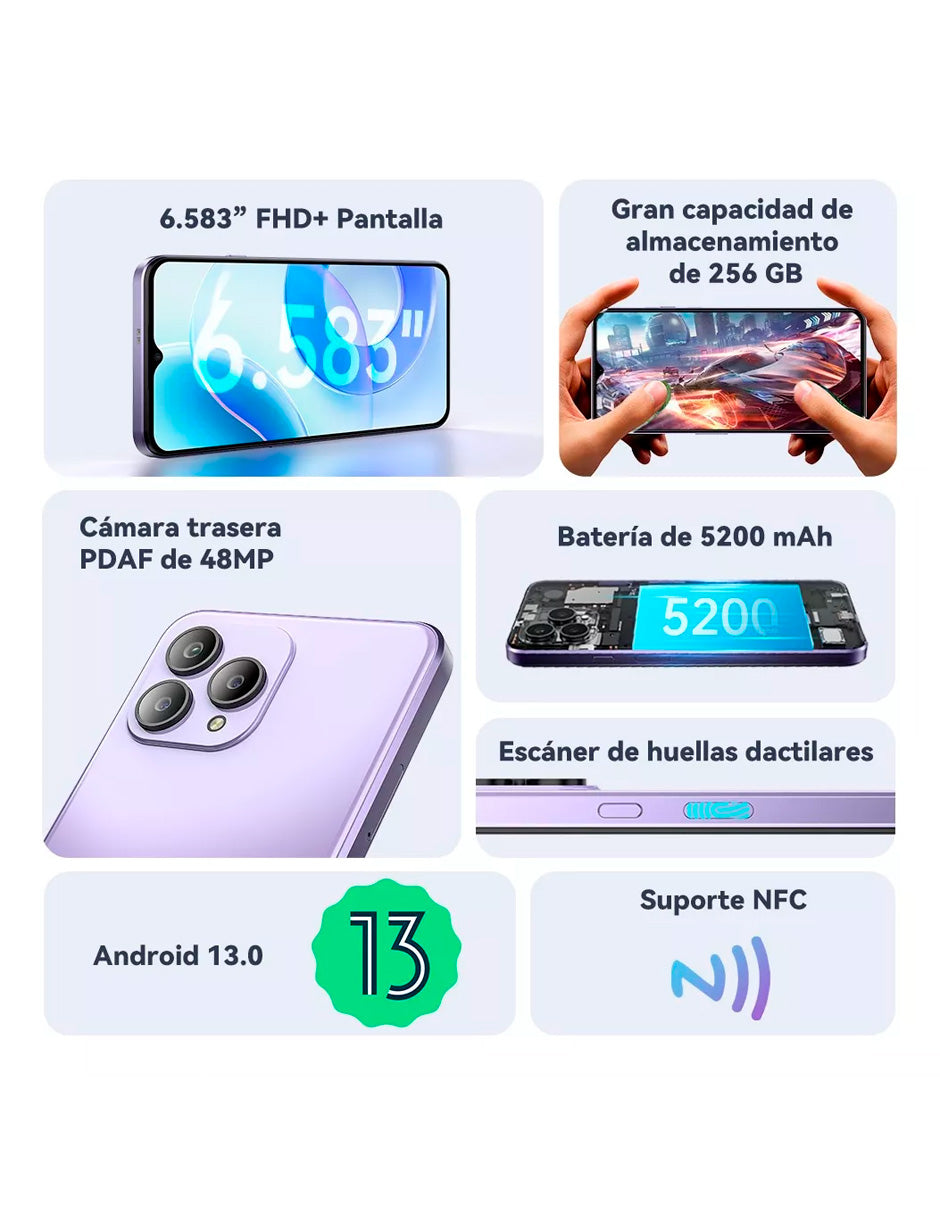 SmartPhone P80 Dual Sim 256 Gb / 8 Gb Ram 5200 mah Violeta