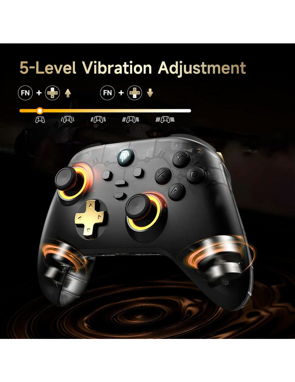 Control D05 de Joystick Inalámbrico Bluetooth Gamepad Luz RGB NEGRO