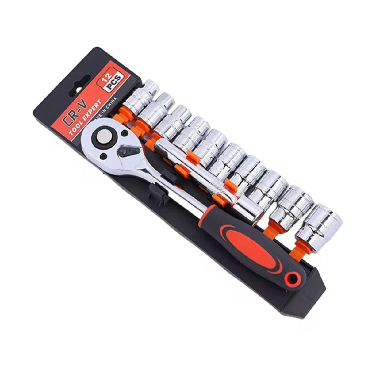Set de matraca reversible de 1/2 pulgada con 10 dados métricos y extensión