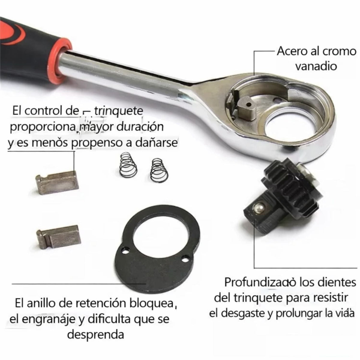 Kit de 53 piezas con dados, puntas, matraca y extensiones en estuche - foto 2