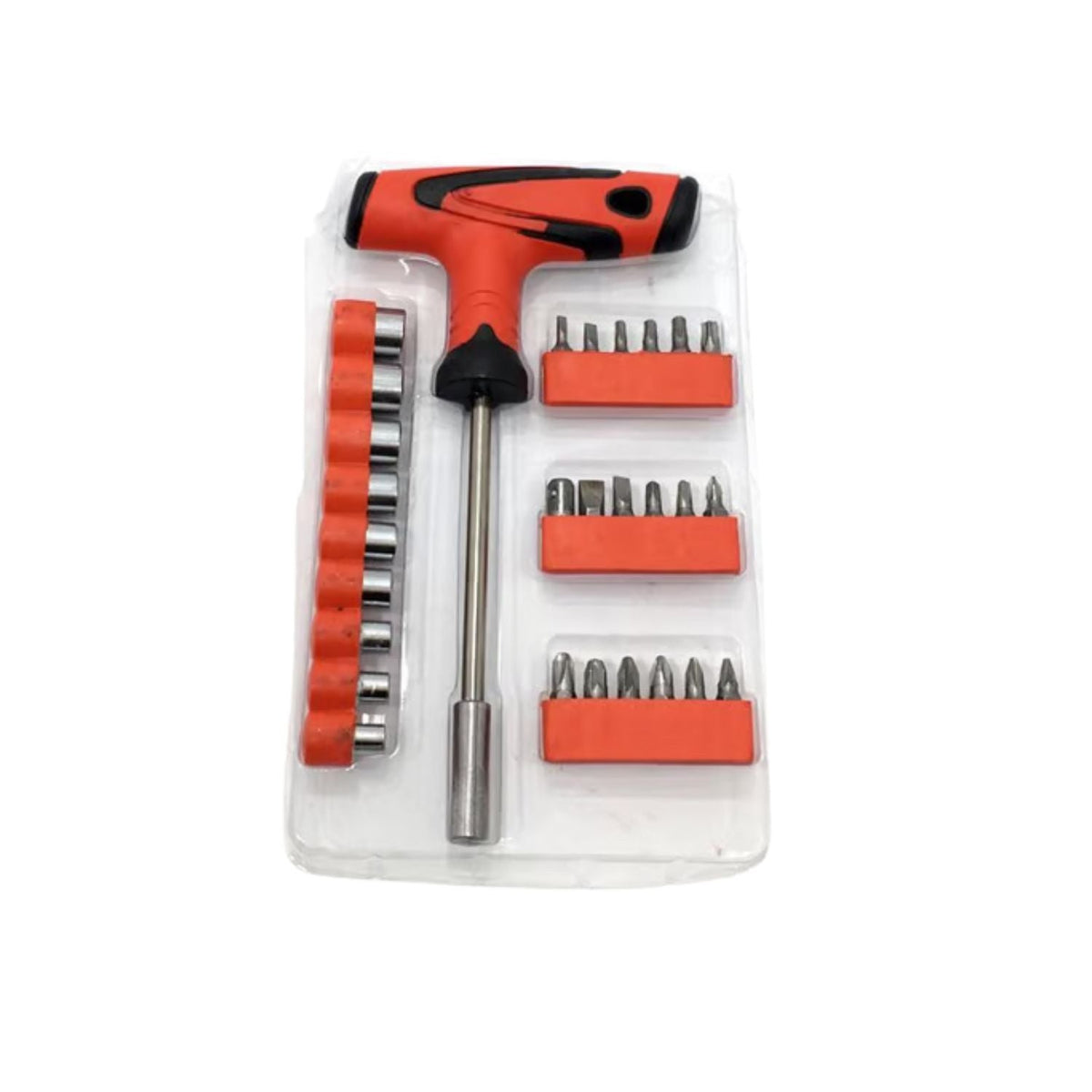 Set de desarmador tipo T de 28 piezas con dados y puntas PH, PZ, Torx y Allen - foto 2