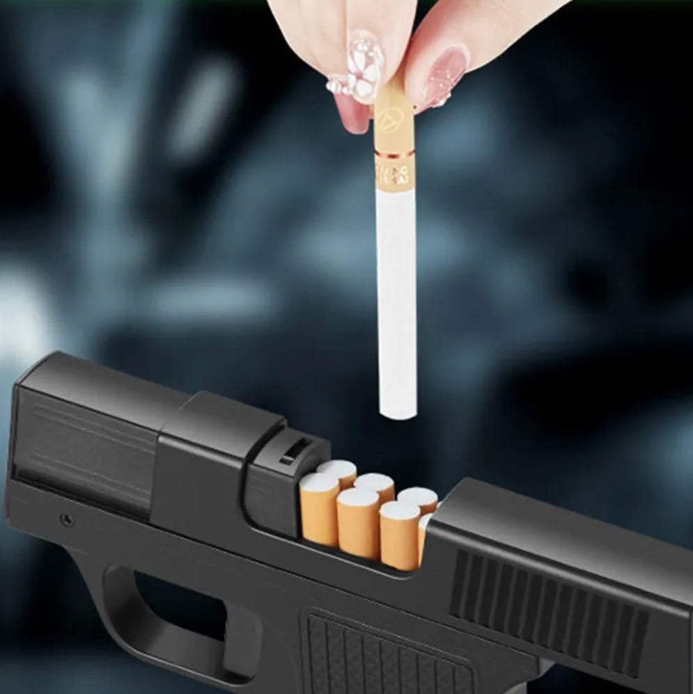 Encendedor tipo pistola con porta cigarrillos, rellenable, modelo DHJ-29 - foto 2