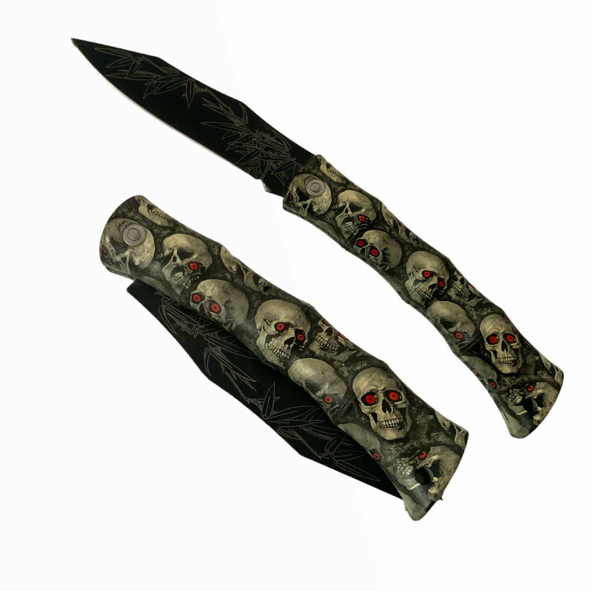 Navaja plegable de mango plástico con calavera DJ-8