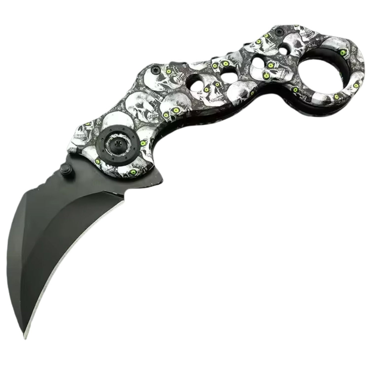 Navaja karambit plegable con anillo de agarre, estilo EDC