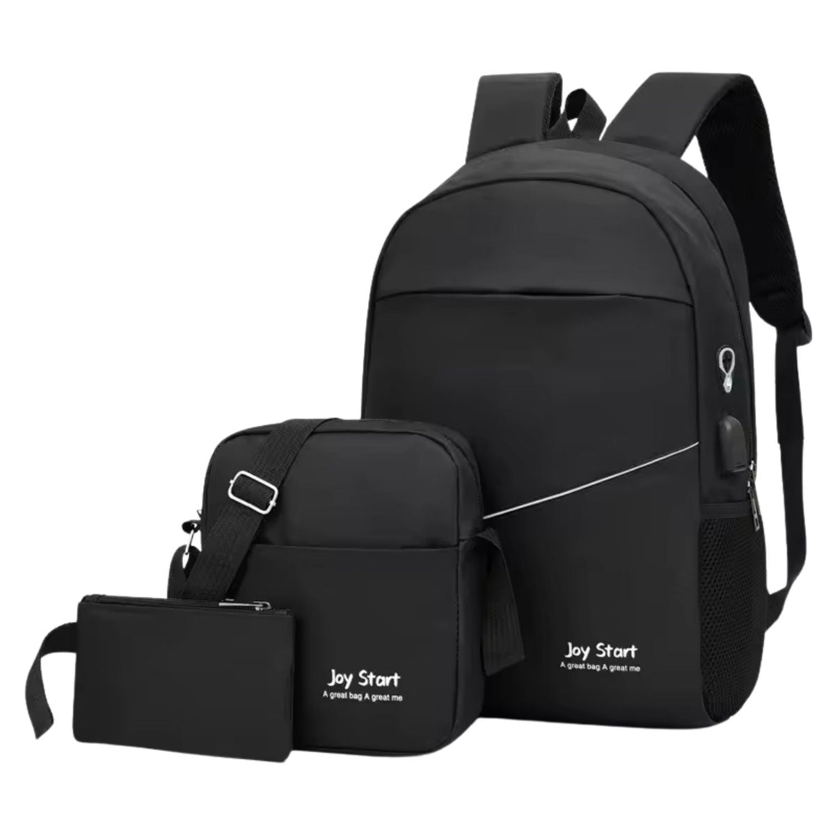 Mochila 3 en 1 con lonchera, lapicera y conexión USB para laptop DNB264 - foto 3