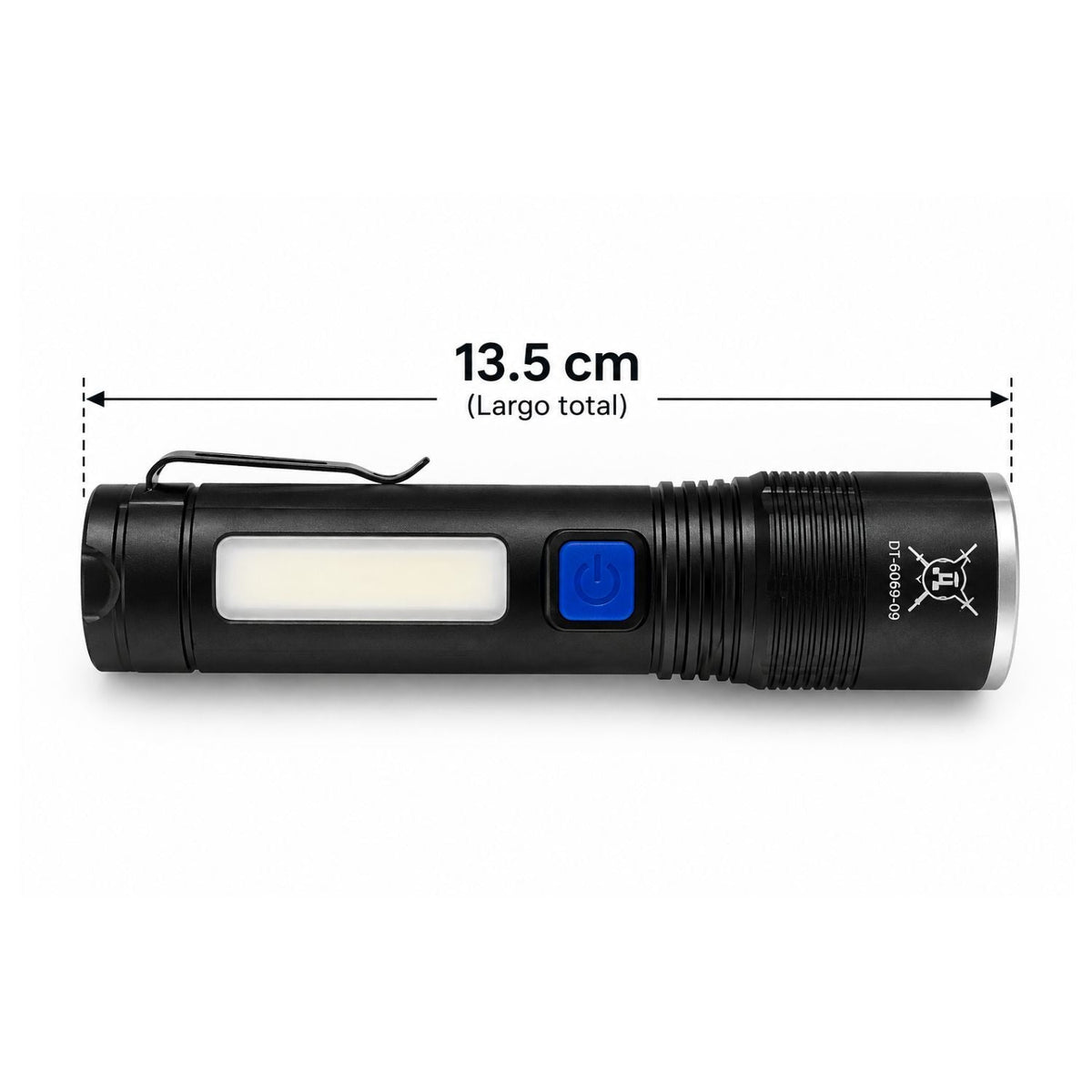 Lámpara LED recargable con luz frontal y lateral, clip y 3 modos - foto 2