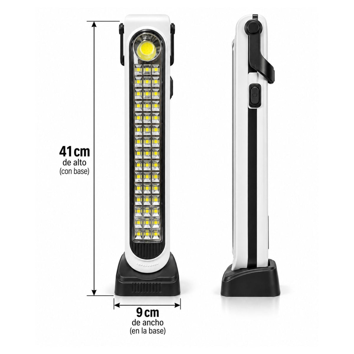 Lámpara LED solar portátil de 41 cm con manija giratoria y USB-C, 5 modos - foto 2