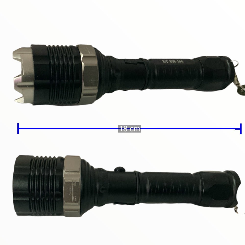 Lámpara led T6 de 5 pasos con zoom y rompe vidrios oculto DT190 - foto 2
