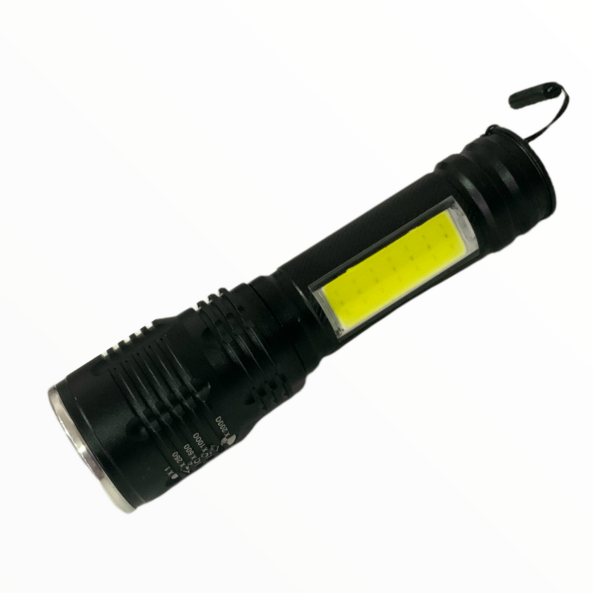 Lámpara T9 de 4 pasos con cob lateral y luz roja SOS, DT429P