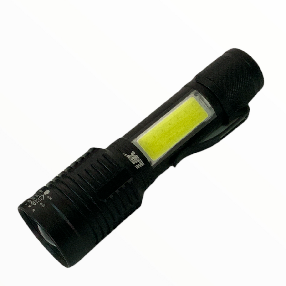Lámpara de mano con luz lateral COB, clip y control de carga USB DT464 - foto 2