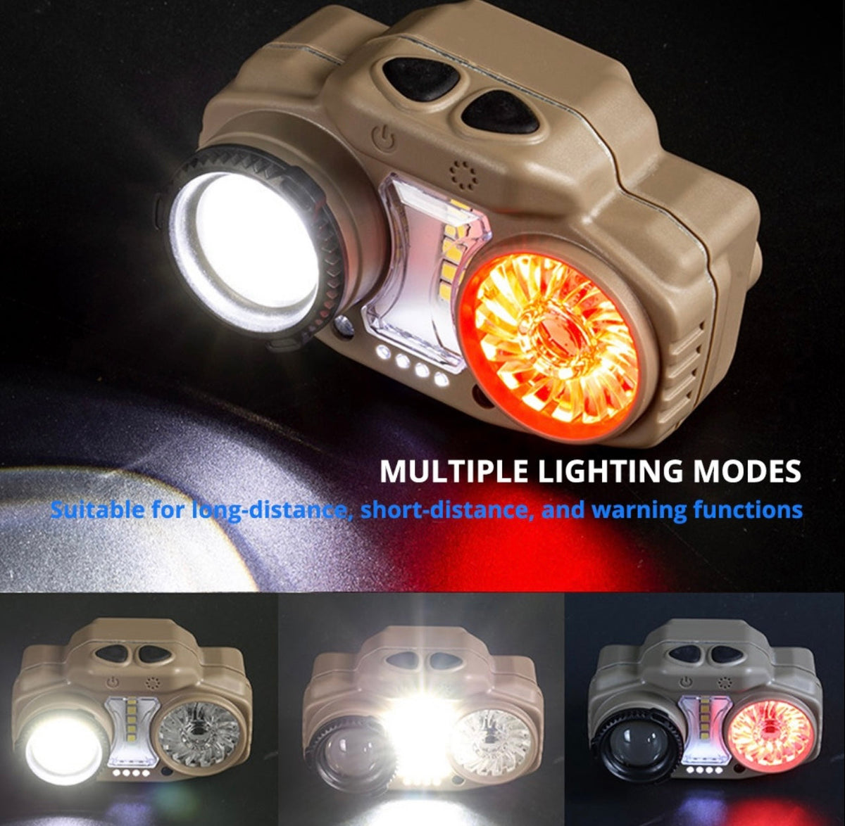 Faro LED de cabeza con power bank y 9 modos de luz DT477 - foto 2