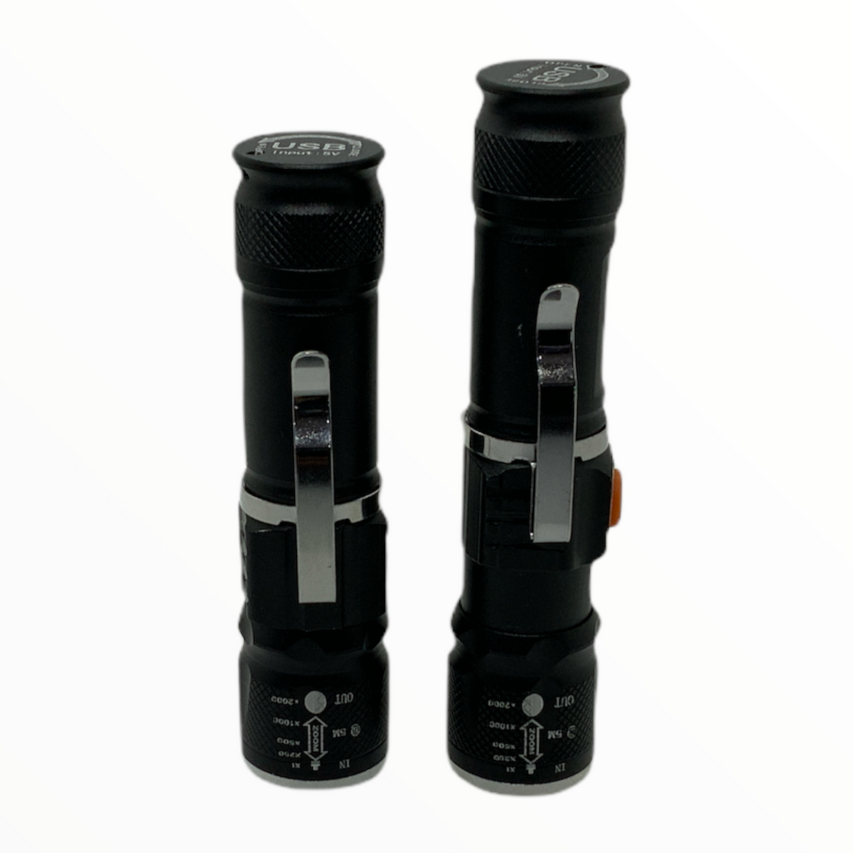 Mini lámpara táctica recargable por USB, 1200 lúmenes, con clip y zoom DT4A - foto 4