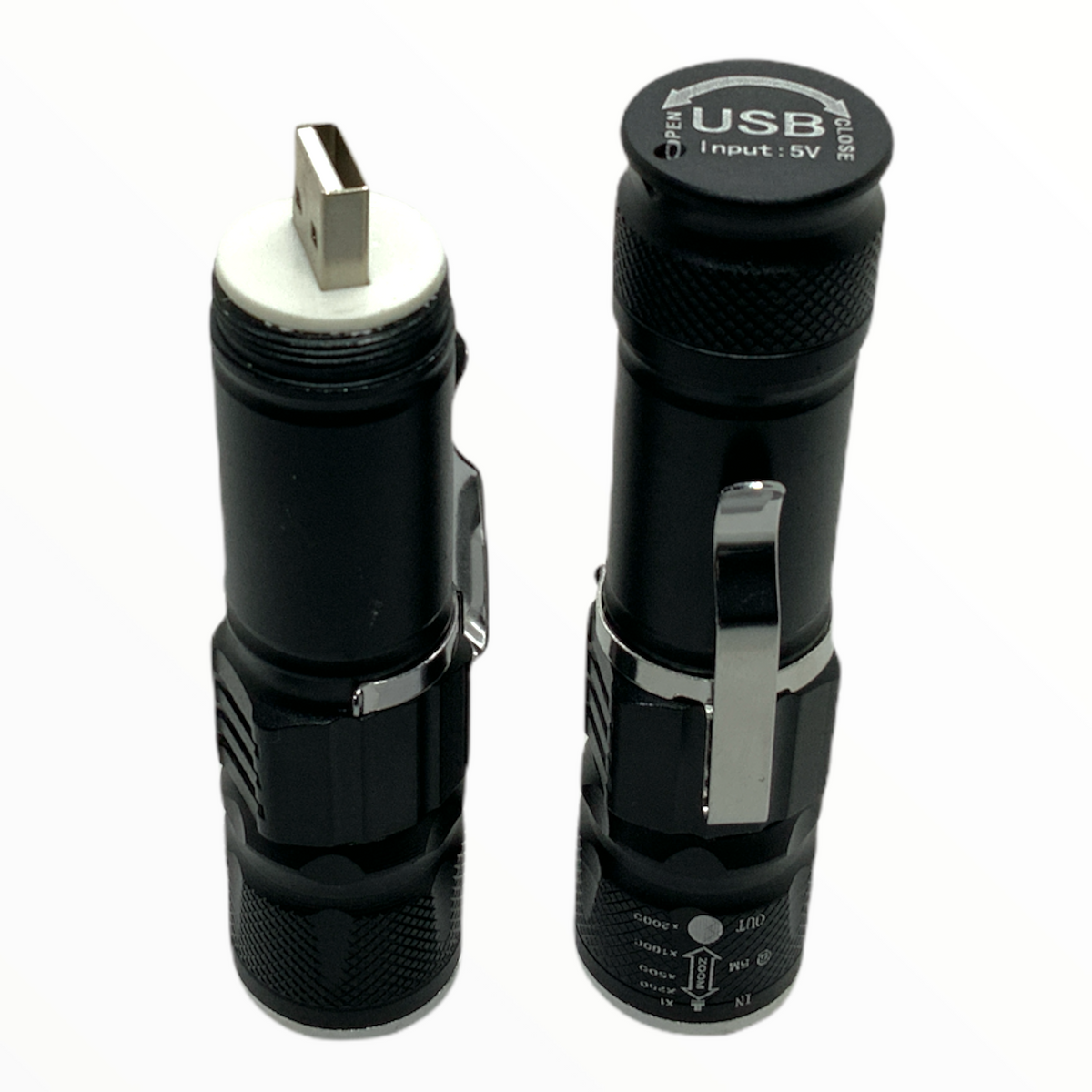 Mini lámpara táctica recargable por USB, 1200 lúmenes, con clip y zoom DT4A - foto 2