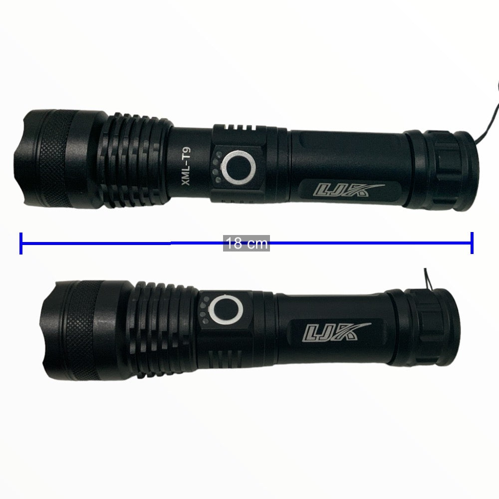 Linterna LED T9 de 5 pasos con zoom y carga USB, 5000 lúmenes DT511 - foto 2