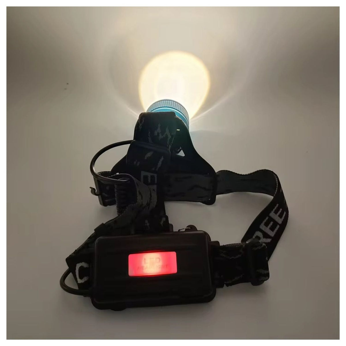 Lámpara minera LED con zoom, luz roja trasera y 2 baterías 18650 - foto 2