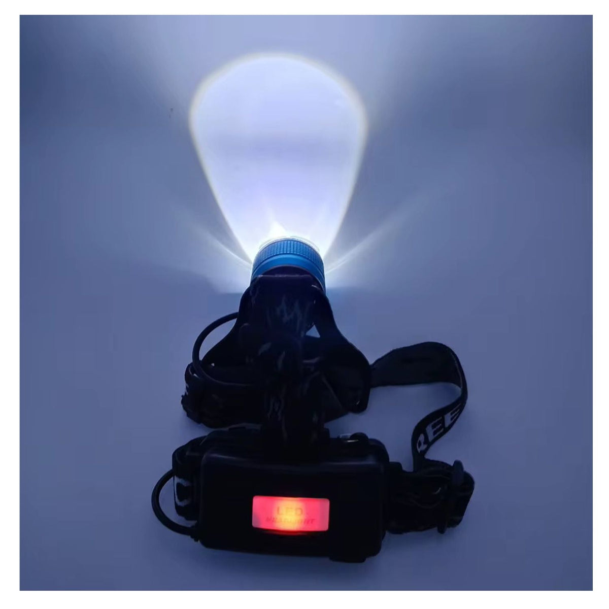 Lámpara minera LED con zoom, luz roja trasera y 2 baterías 18650 - foto 3
