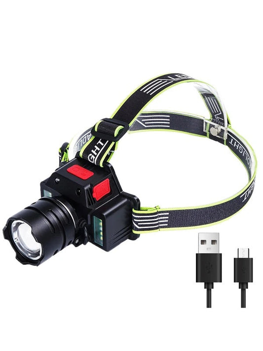 Lámpara de cabeza con power bank, 6 modos y zoom, modelo DT561