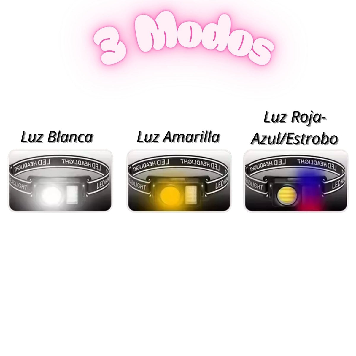 Linterna frontal recargable USB-C con tres modos de luz e IPX4 - foto 4