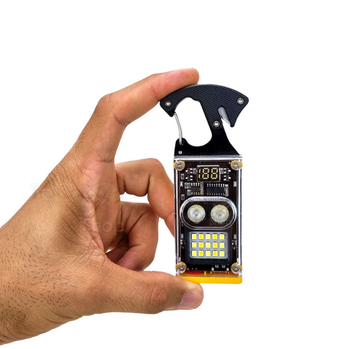 Llavero multiusos 7 en 1 con linterna, encendedor, clip y corta soga DT587