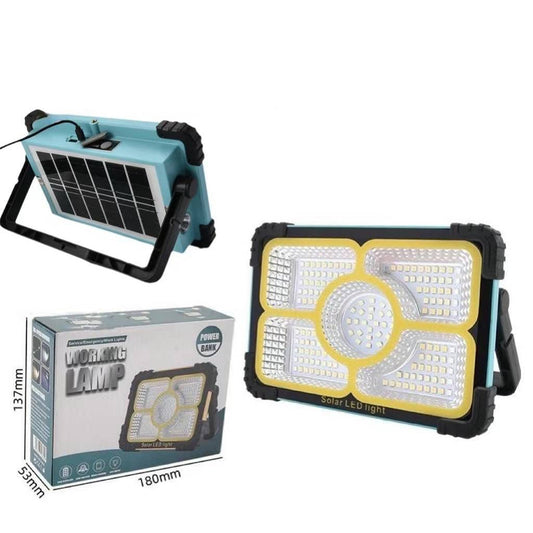 Reflector LED con power bank, luz blanca, ámbar y efecto patrulla