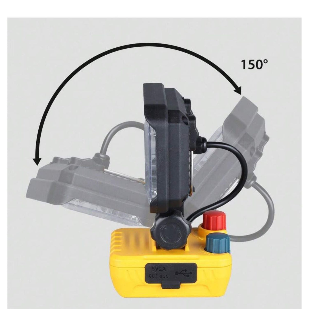 Luz de trabajo LED inalámbrica de 18 V con luz fría y cálida y power bank DT625 - foto 6