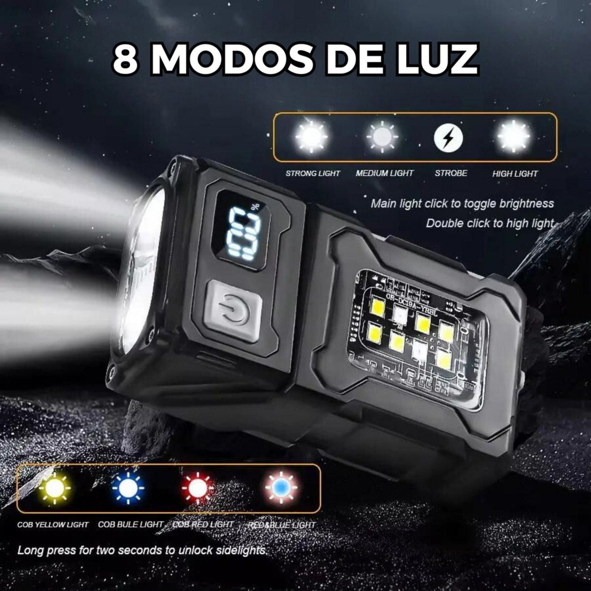 Linterna pequeña giratoria con luz tipo patrulla y función de power bank - foto 4