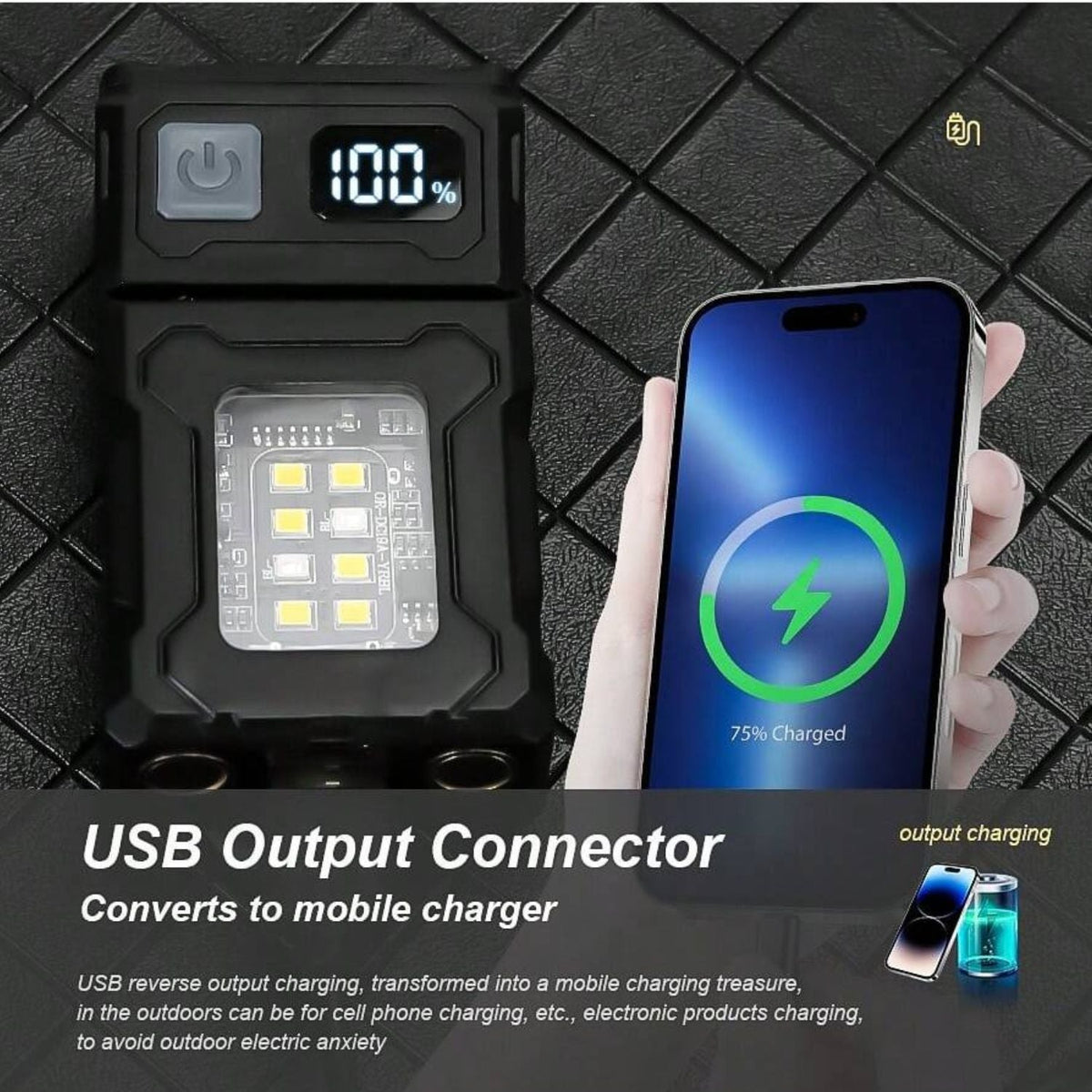 Linterna pequeña giratoria con luz tipo patrulla y función de power bank - foto 8