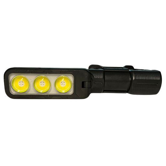 Linterna 2 en 1 de cabeza y mano con cabezal rotativo, imán y USB-C DT670