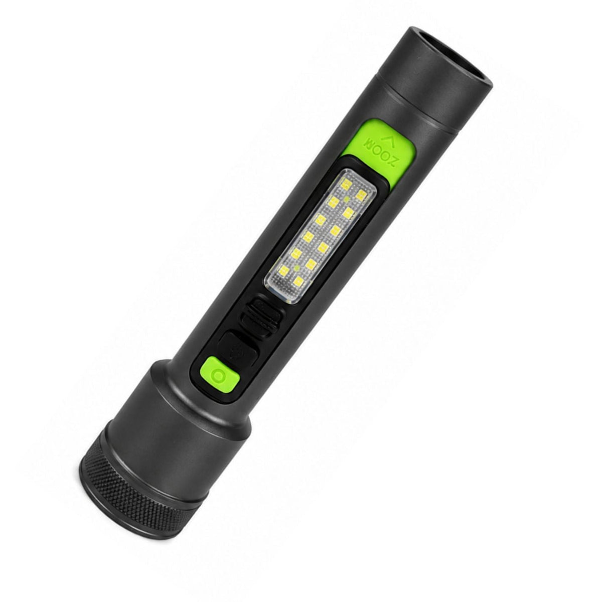 Linterna LED con zoom ajustable, COB lateral, IPX5 y USB-C (DT786)