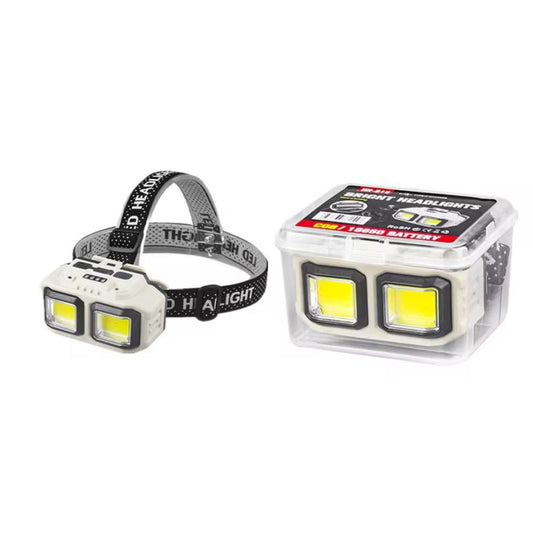 Linterna frontal LED y COB con sensor de movimiento y carga USB-C