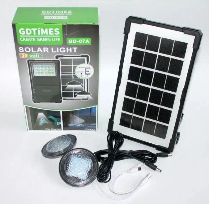 Linterna solar con dos bombillas y power bank, modelo DT07A - foto 2