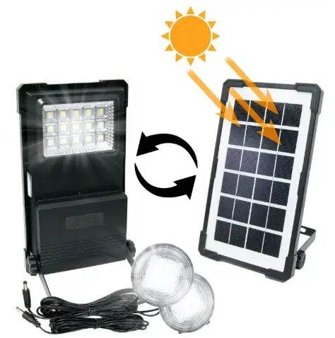 Linterna solar con dos bombillas y power bank, modelo DT07A