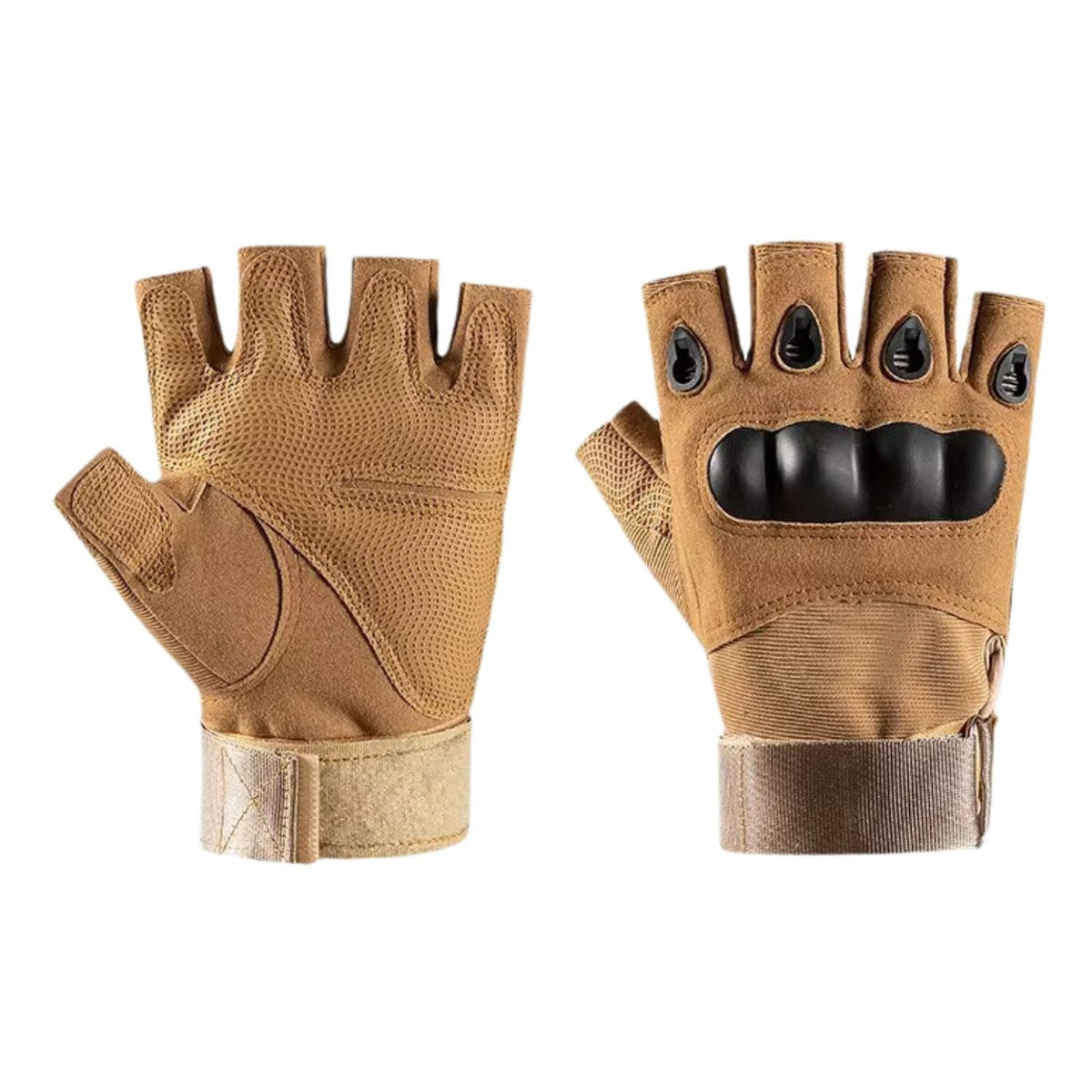 Guantes tácticos de medio dedo con protección rígida en nudillos (2)