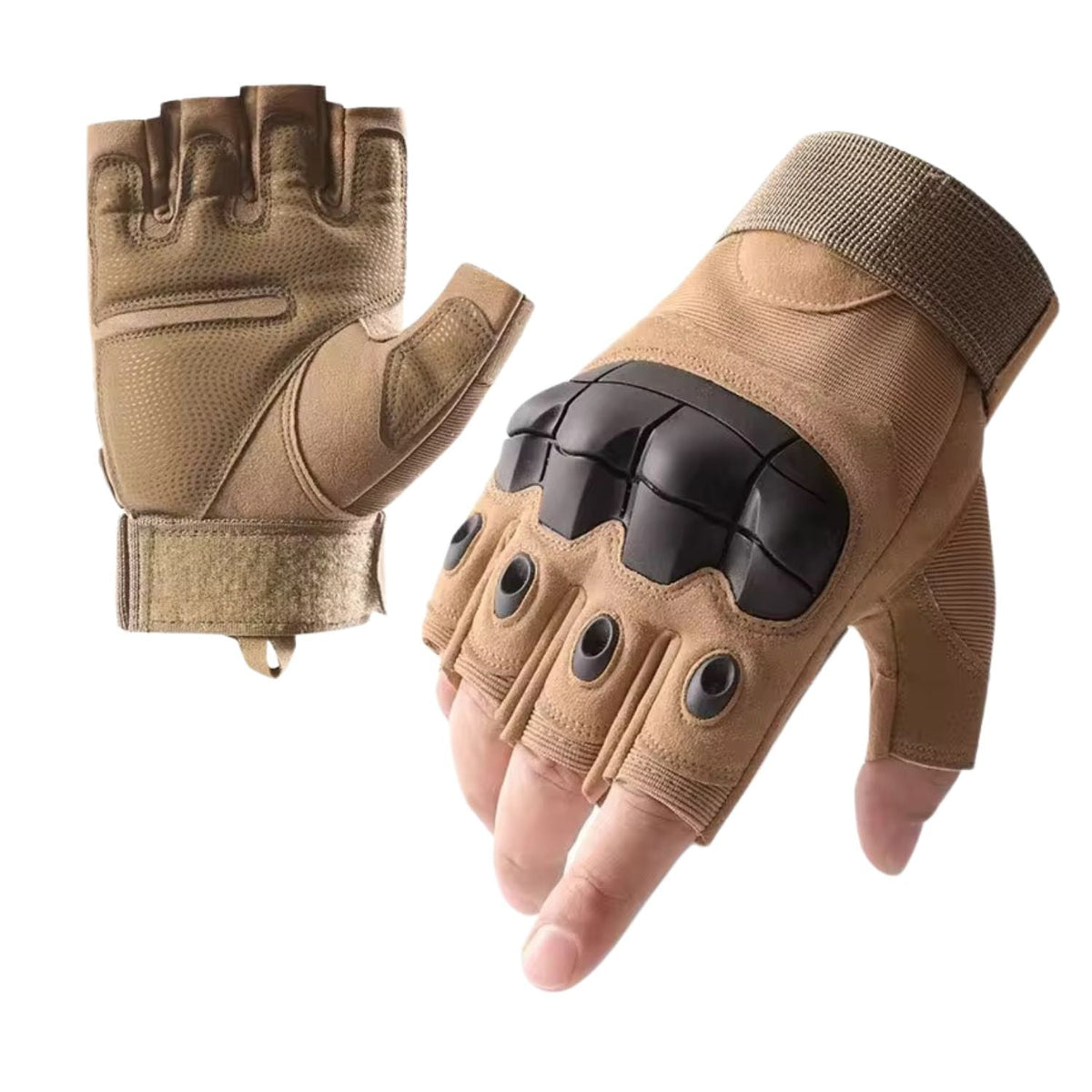 Guantes tácticos de medio dedo con protección rígida en nudillos (2) - foto 2