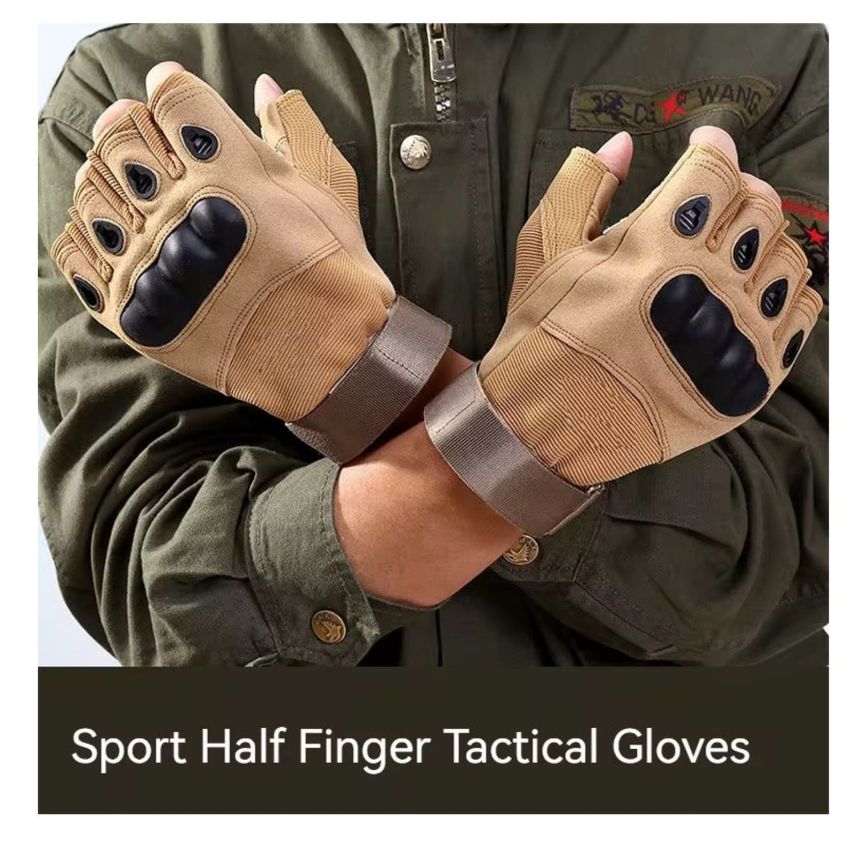 Guantes tácticos de medio dedo con protección rígida en nudillos (2) - foto 3