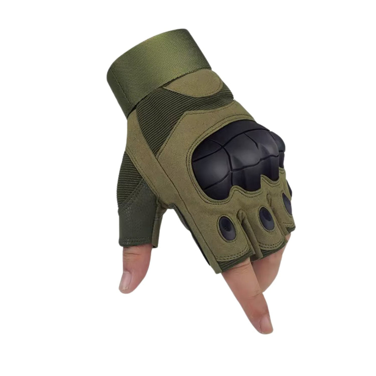 Guantes tácticos de medio dedo con protección rígida en nudillos (2) - foto 5