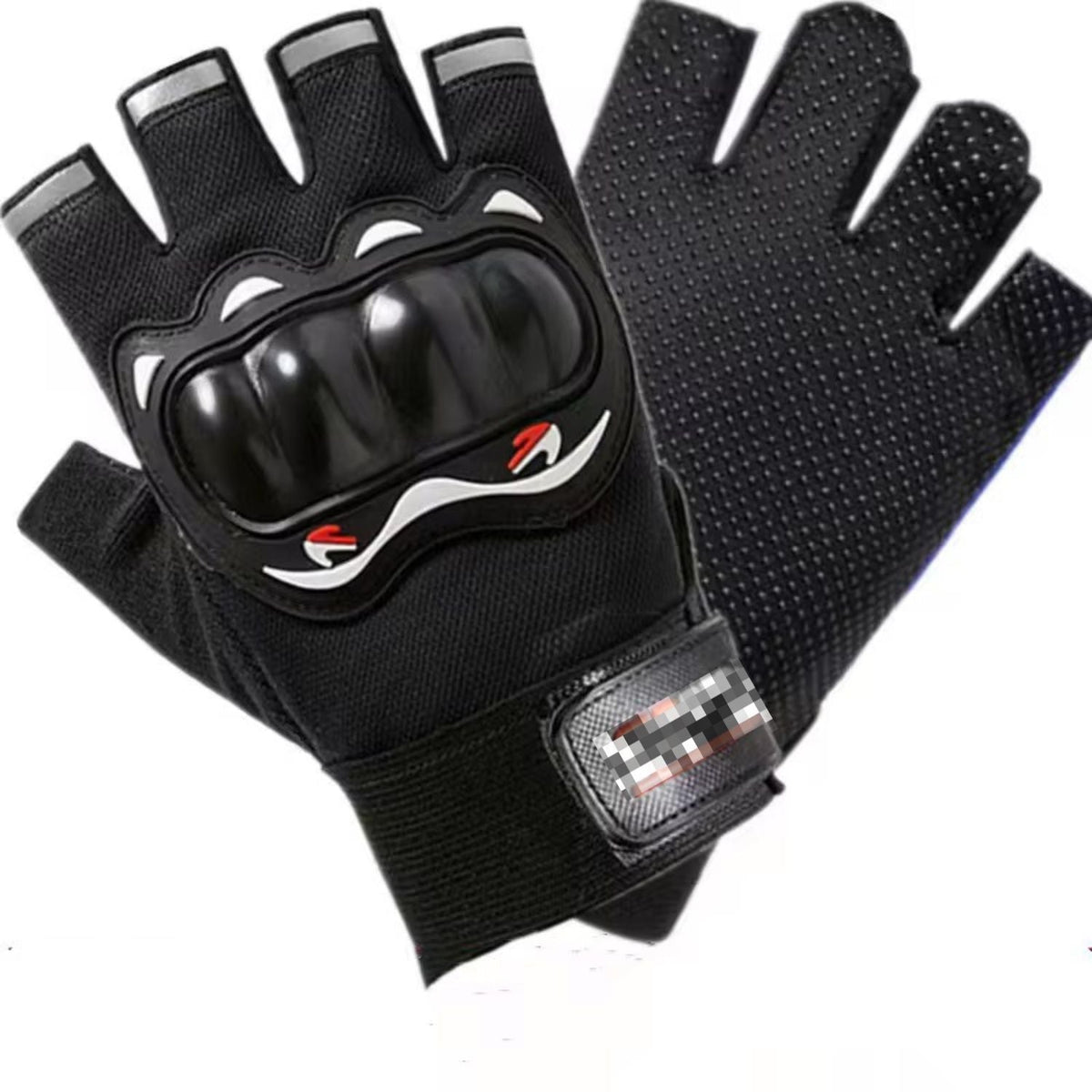 Guantes de medio dedo con protección en nudillos para moto y ciclismo - foto 3