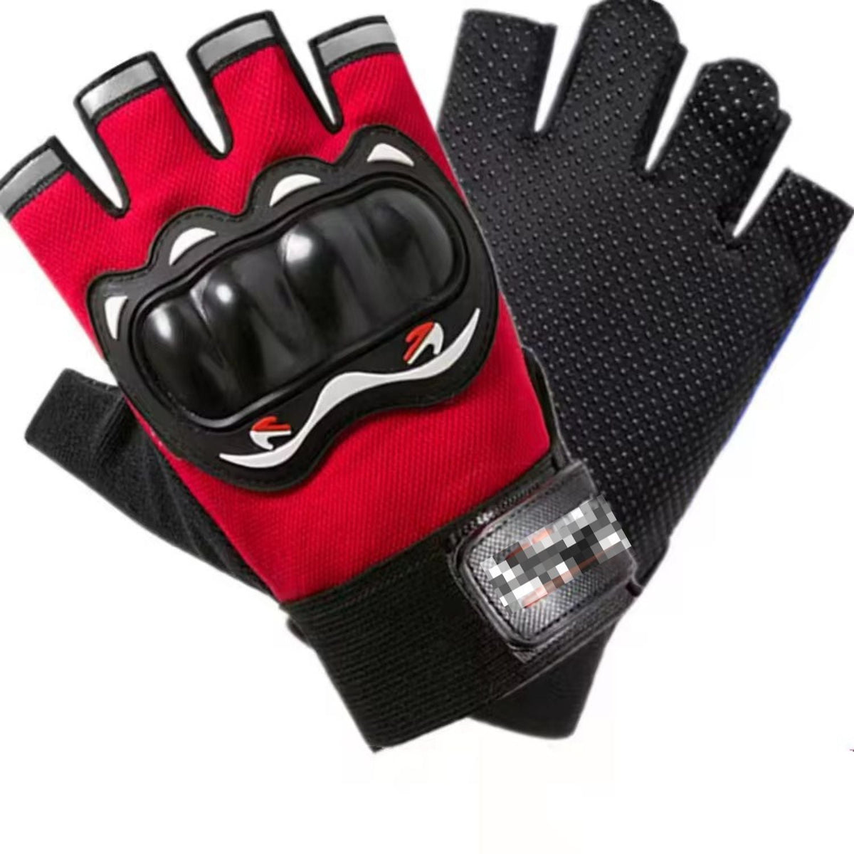 Guantes de medio dedo con protección en nudillos para moto y ciclismo - foto 2