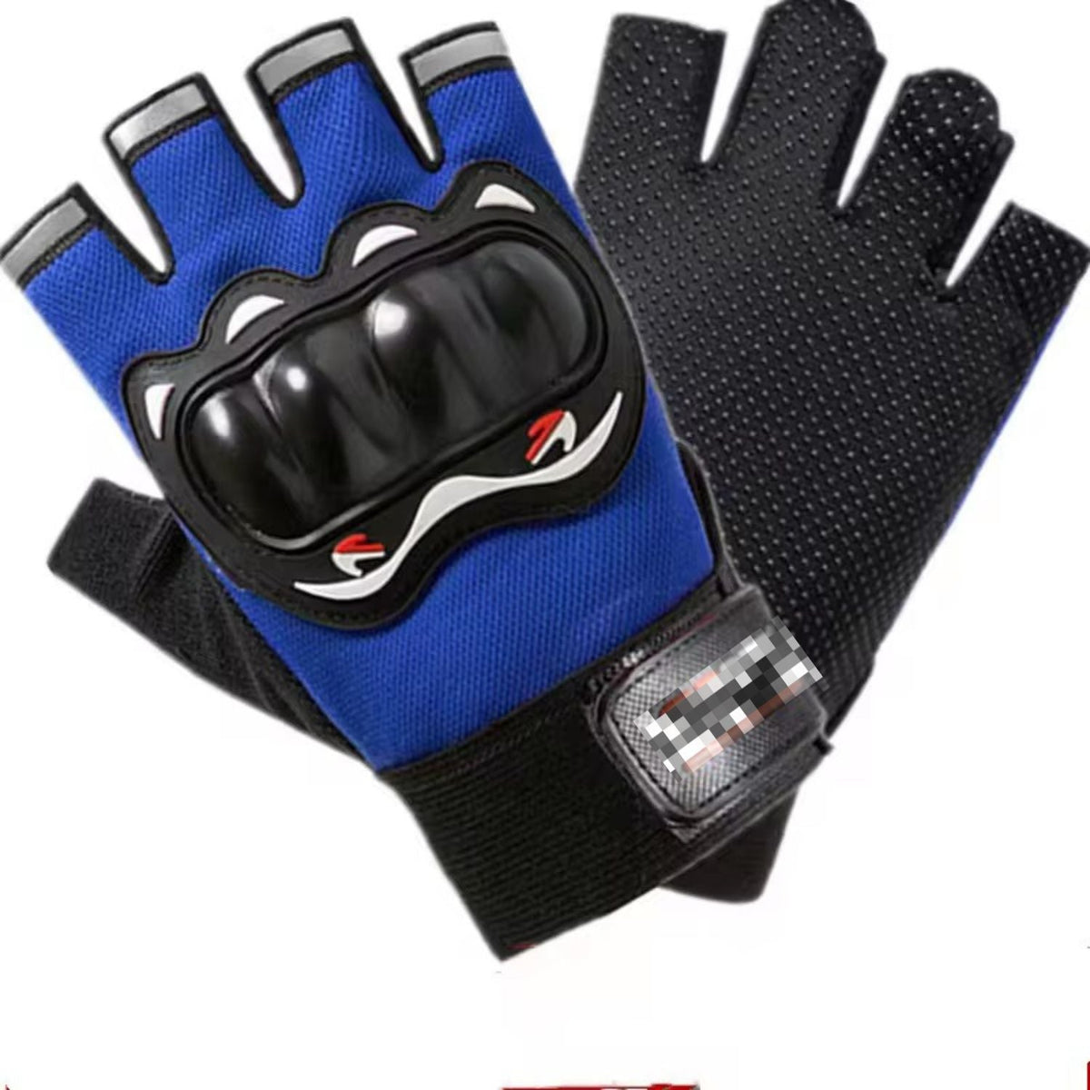Guantes de medio dedo con protección en nudillos para moto y ciclismo - foto 4