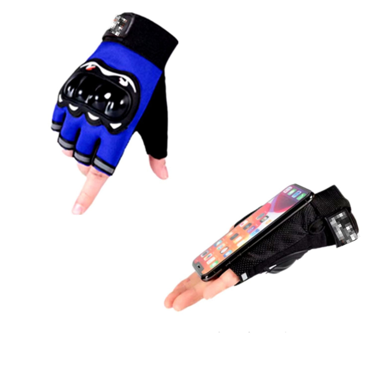 Guantes de medio dedo con protección en nudillos para moto y ciclismo - foto 5