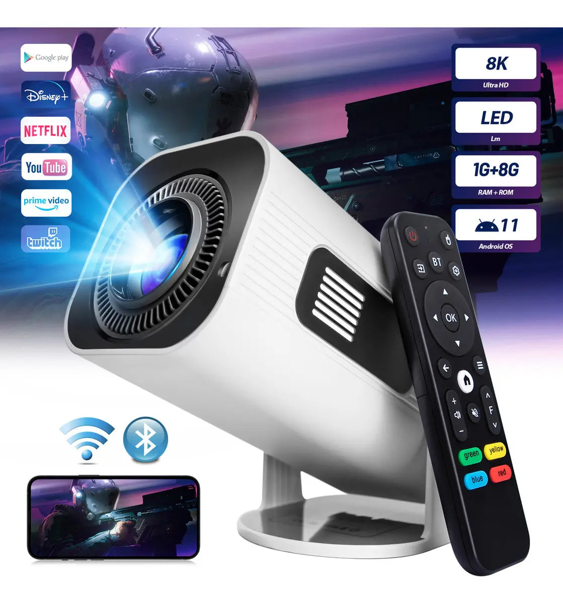 Proyector Portátil Famifun HP330 Android 11 WiFi 6
