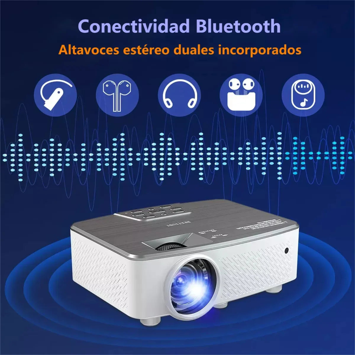 Proyector 4K Profesional 12000 Lúmenes 1080p WiFi Full HD Portátil