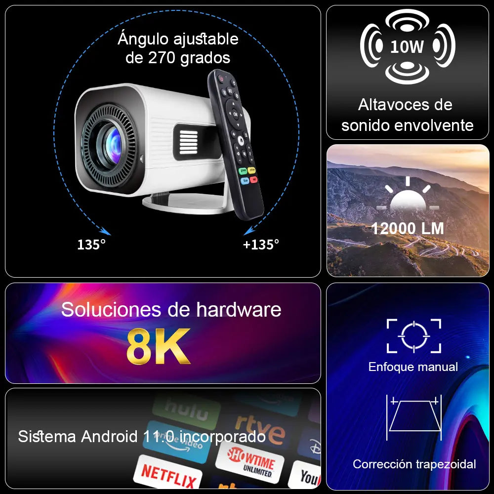 Proyector Portátil Famifun HP330 Android 11 WiFi 6