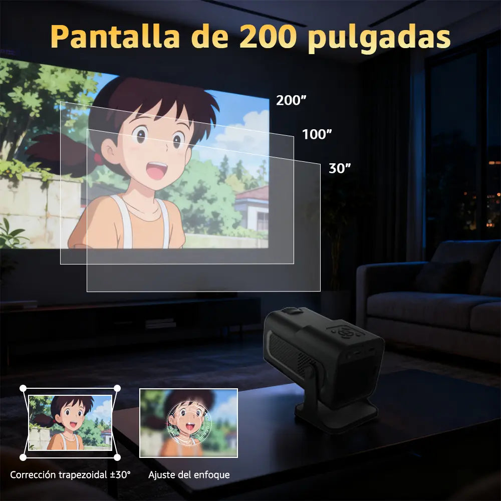 Mini Proyector Ll Trader Profesional 4K 20000 Lúmenes Android 13 WiFi Dual