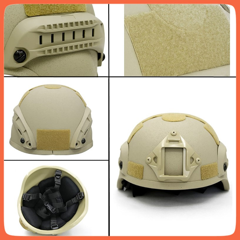 Casco táctico con riel lateral y base GoPro, modelo PJ381 para paintball - foto 9