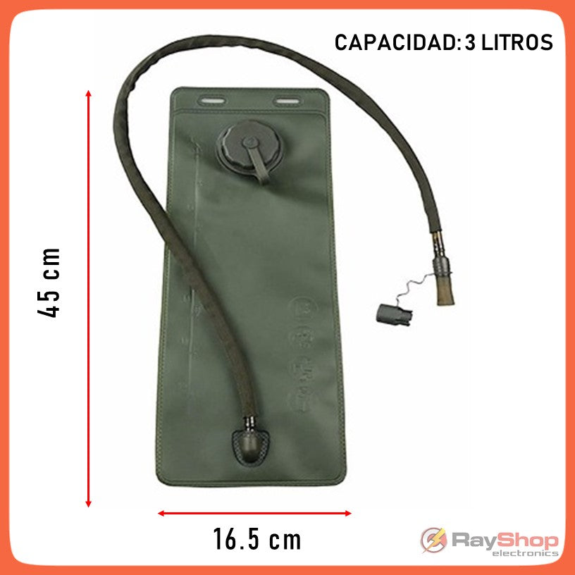 Mochila de hidratación táctica de 3 litros con bolsa y tubo de mordida - foto 8