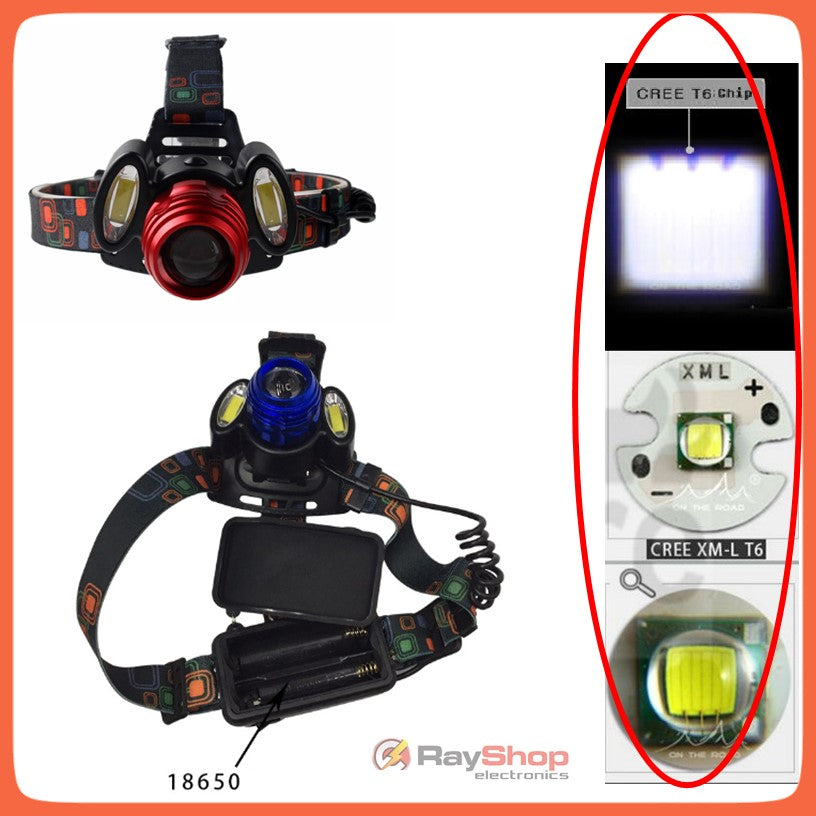 Linterna de cabeza de 3 LED y 6000 lúmenes con zoom (DT114) - foto 6