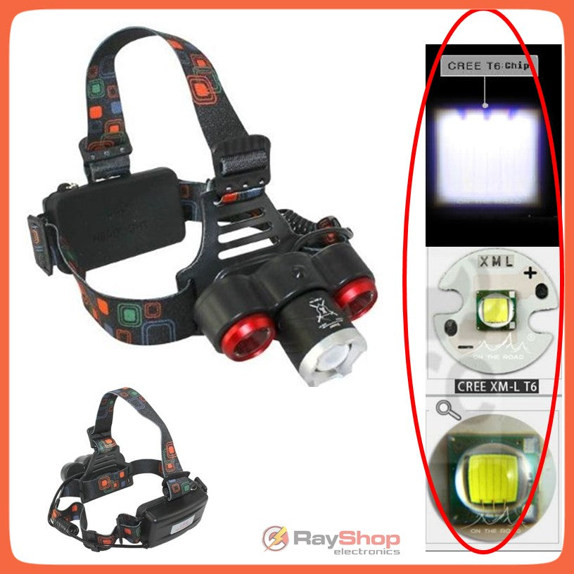 Linterna de cabeza tipo minero con 3 LED, 6000 lúmenes y zoom (DT104) - foto 6