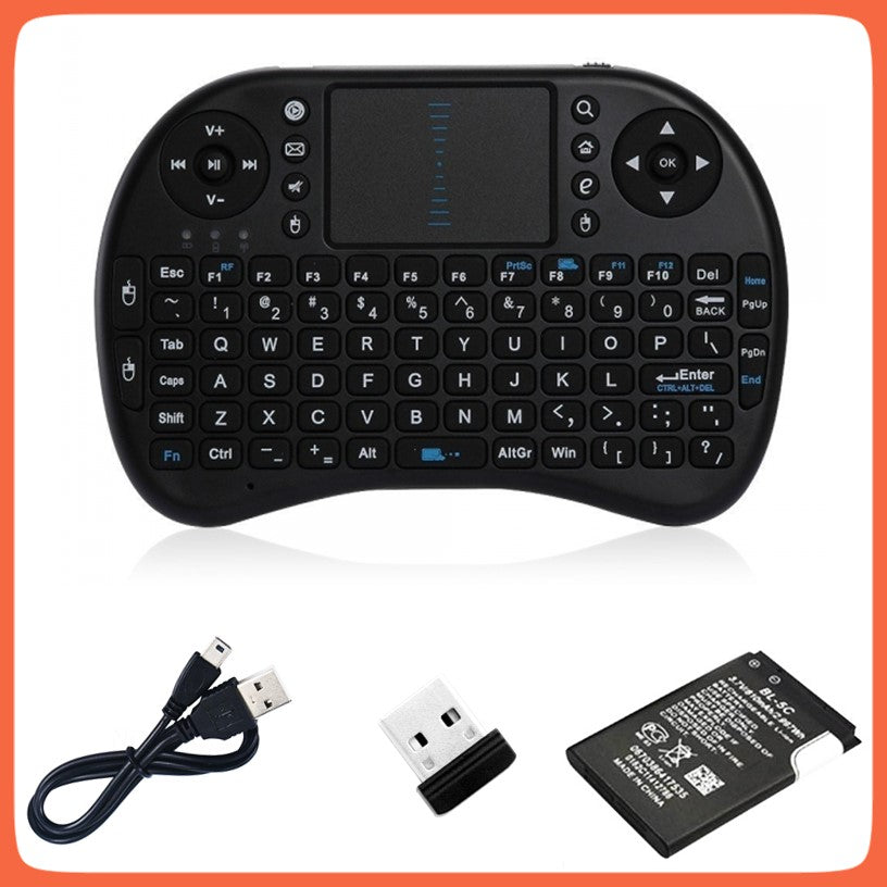 Mini teclado inalámbrico con touchpad para Smart TV, PC y consolas