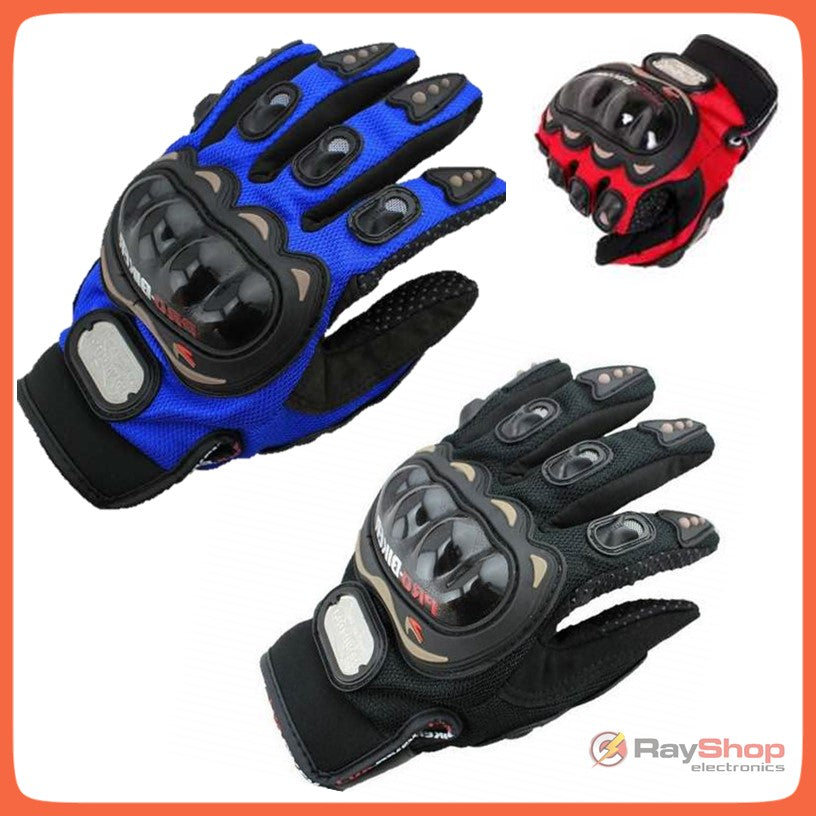 Guantes para motociclista con almohadillas y palma antiderrapante